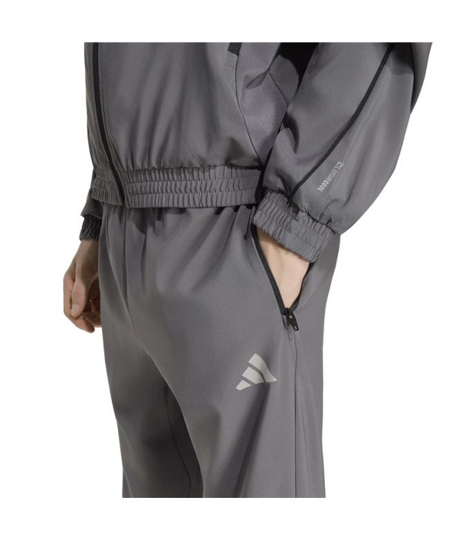 Calça Fitness Adidas Tech Apparel cinza/prata