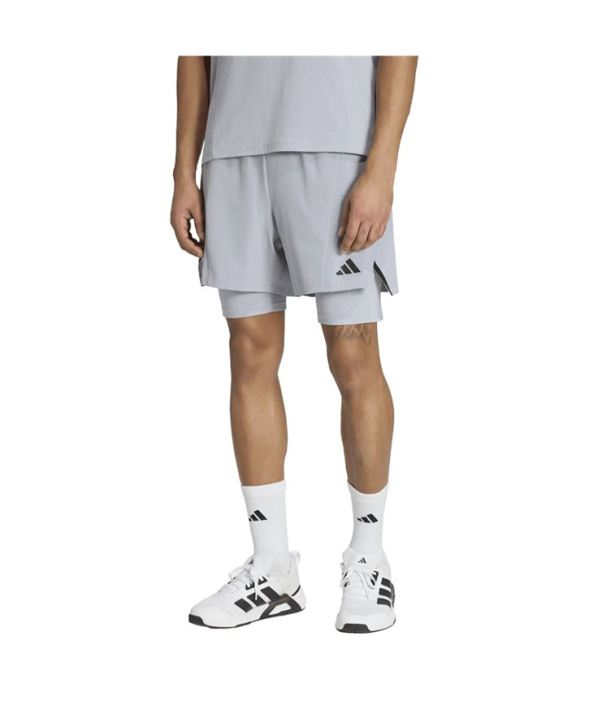 Calça Fitness Homem adidas D4T 2 em 1, prata