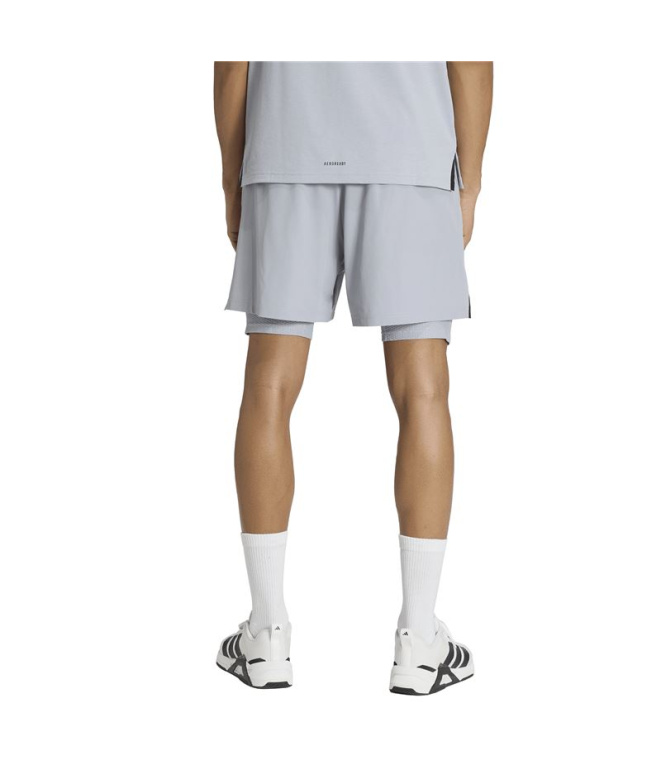 Calça Fitness Homem adidas D4T 2 em 1, prata