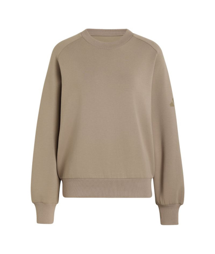 Moletom Mulher Adidas Soft Lux Loose cáqui