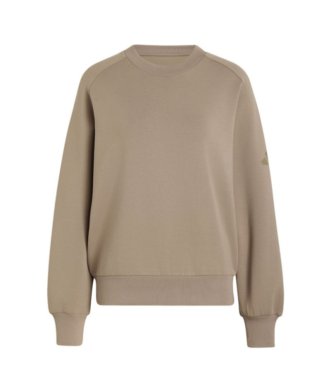 Sweat ample Adidas Soft Lux Femme kaki