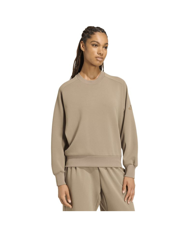 Sweat ample Adidas Soft Lux Femme kaki