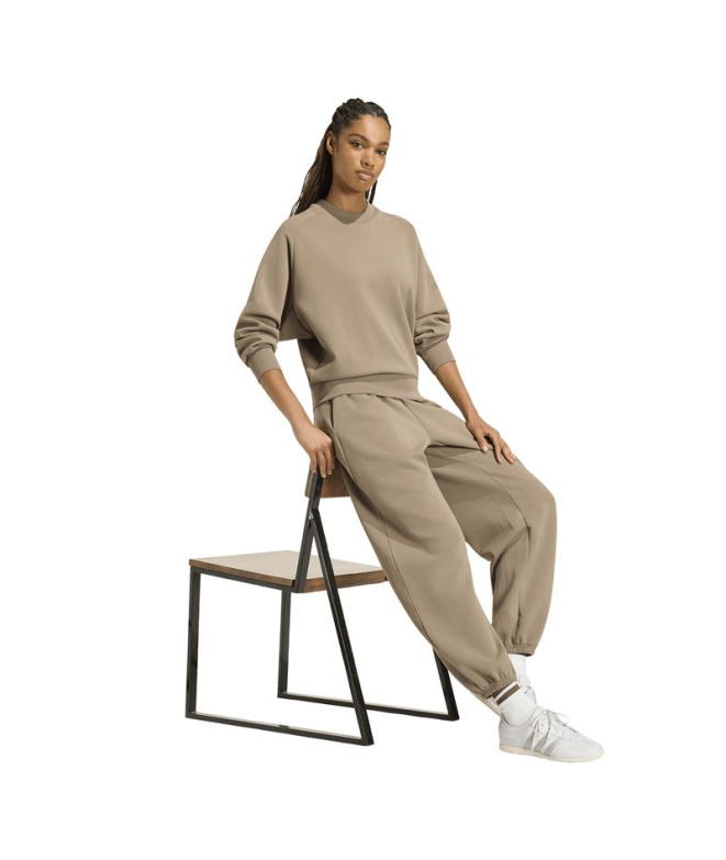 Moletom Mulher Adidas Soft Lux Loose cáqui