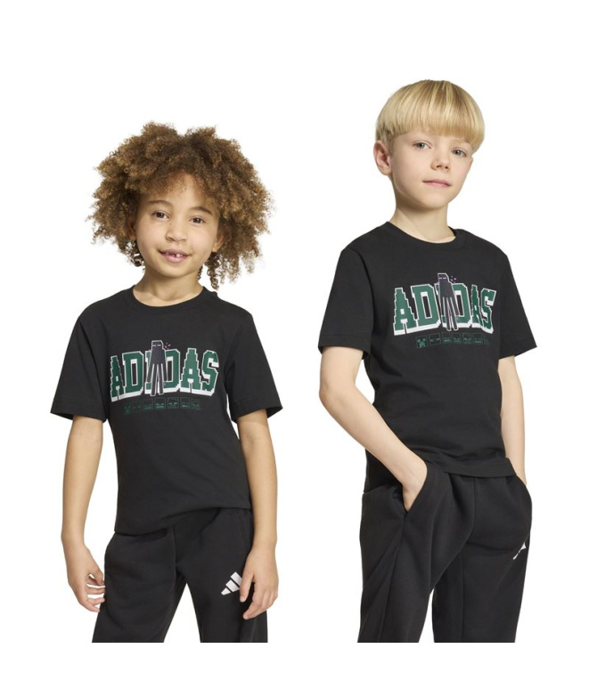 Camiseta Adidas Minecraft Infantil Negro