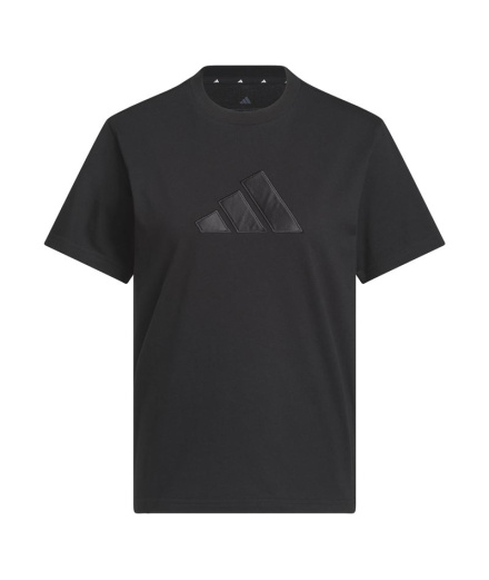T-shirt Femme Adidas à logo graphique en satin noir