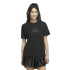 Camiseta Mulher Adidas com estampa gráfica e enchimento de cetim, preta.