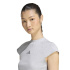 Camiseta Mulher Adidas Kit Small Logo Ribbed, cinza