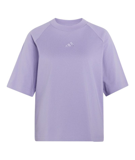 Camiseta Mulher Adidas com logo pequeno, lilás.