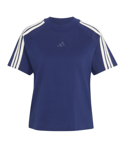 Camiseta Adidas Kit 3 Bandas Mujer Azul Oscuro