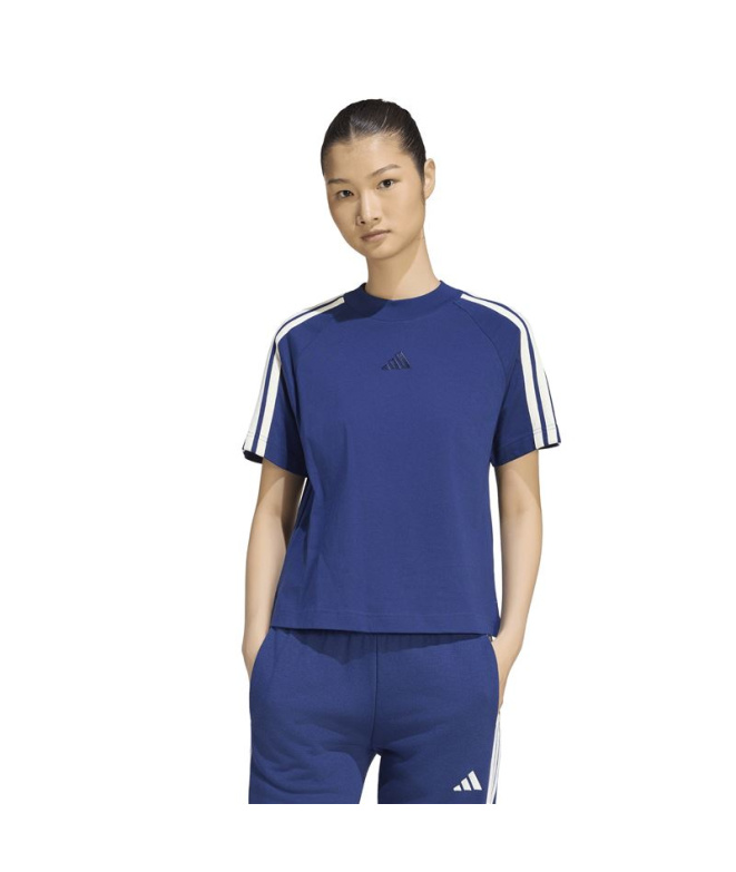 T-shirt Femme Adidas Kit 3 bandes bleu foncé