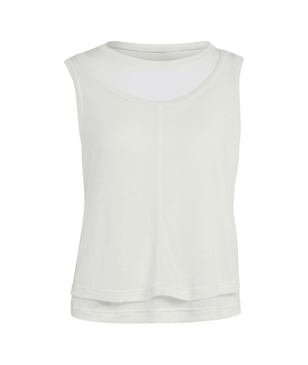 T-shirt Adidas Soft Lux Sheer Femme , couleur blanc cassé
