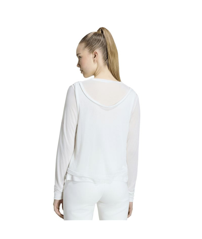 Camiseta Mulher Adidas Soft Lux Sheer Off-White