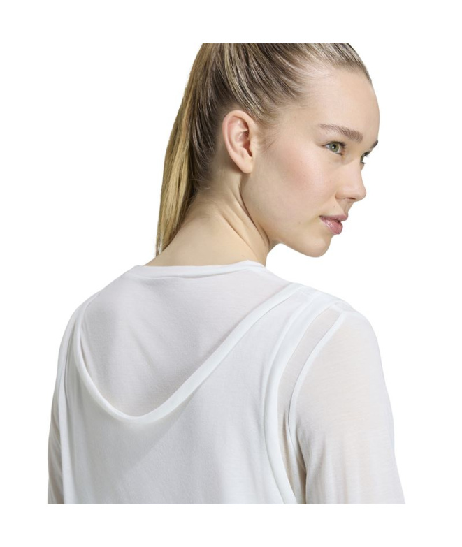 Camiseta Mulher Adidas Soft Lux Sheer Off-White