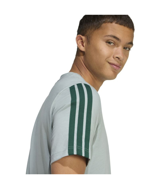 Camiseta adidas 3 Bandas Sj Hombre Sama/Verde