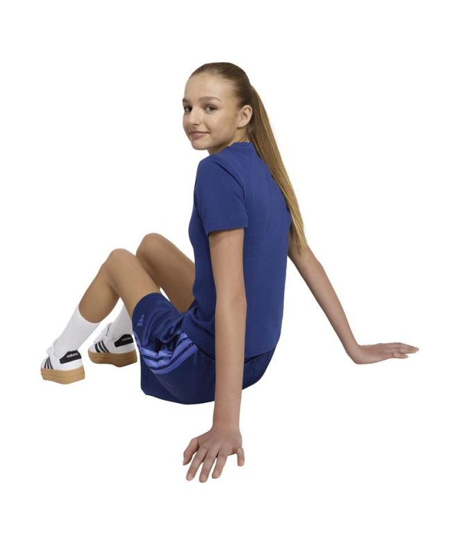 Calça curta Mulher Adidas JG Satin, azul escuro.