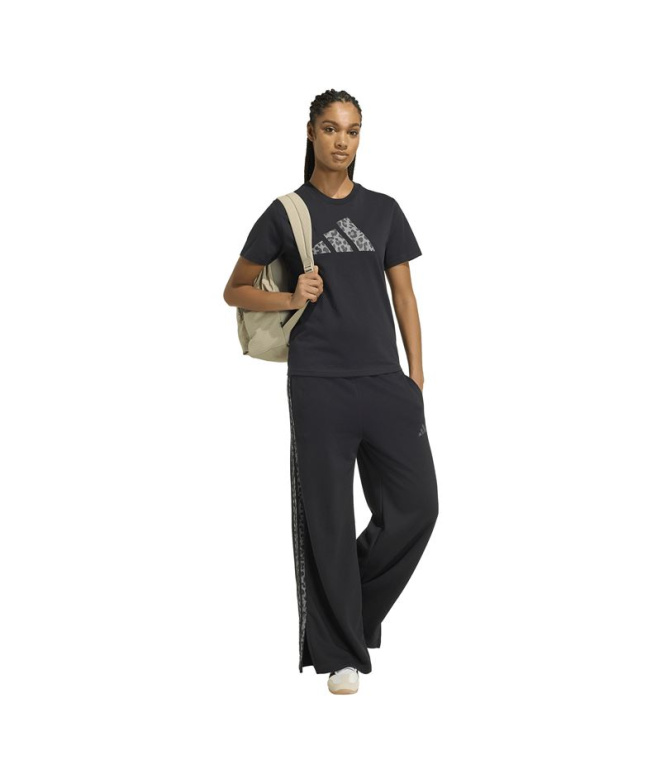 Camiseta Mulher Adidas com estampa animal preta
