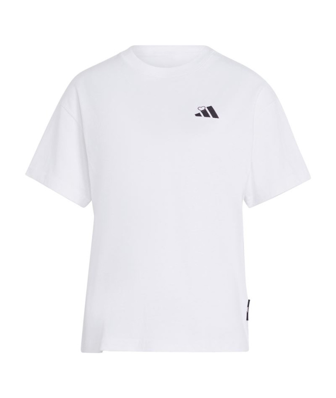 T-shirt ample brodé Adidas Femme blanc