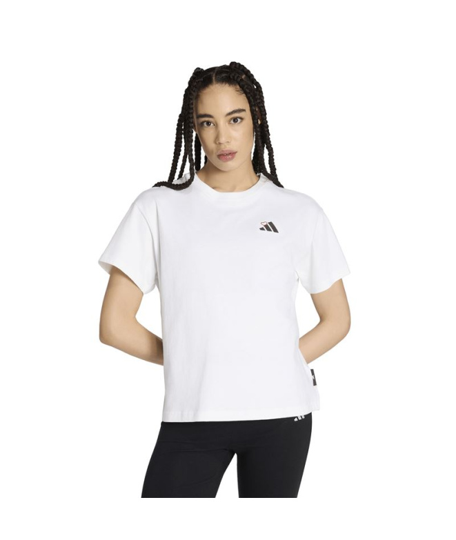 T-shirt ample brodé Adidas Femme blanc