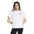 Camiseta Mulher Adidas com bordado, modelagem solta, branca.