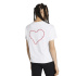 Camiseta Mulher Adidas com bordado, modelagem solta, branca.