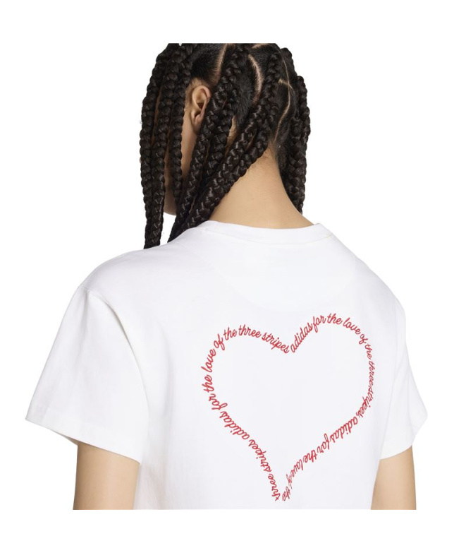 T-shirt ample brodé Adidas Femme blanc