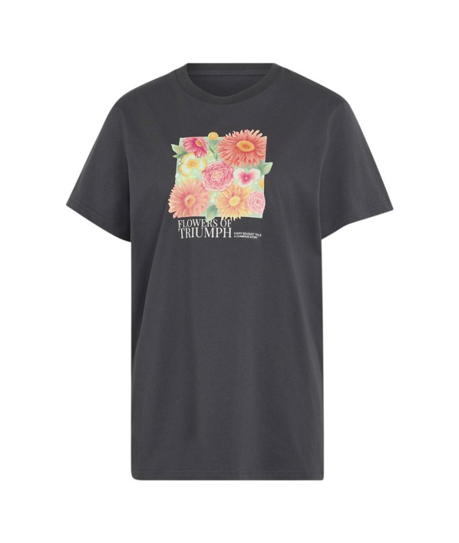 Camiseta Mulher Adidas Floral cinza