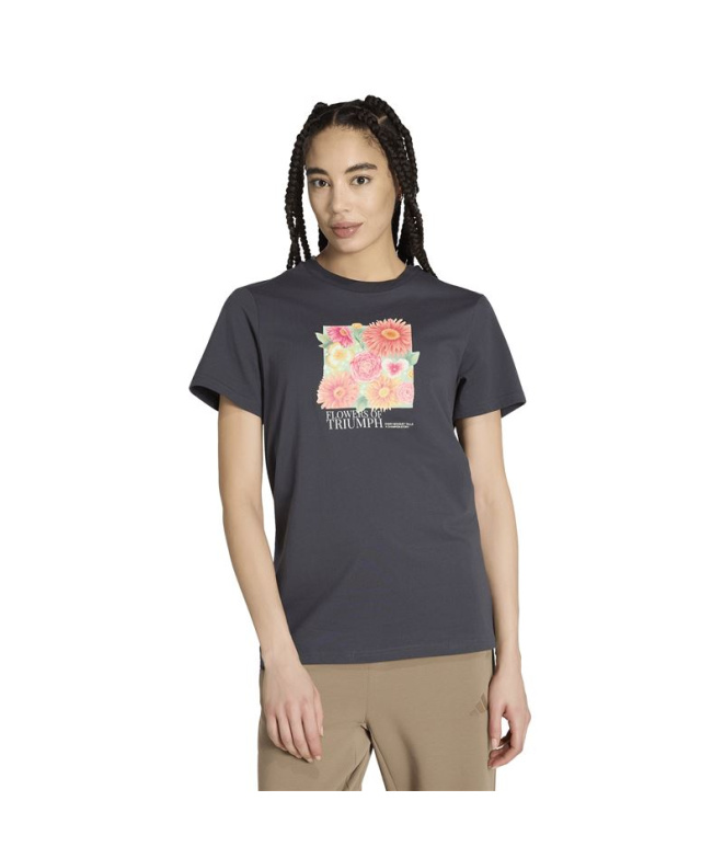 T-shirt Adidas Floral Femme Gris