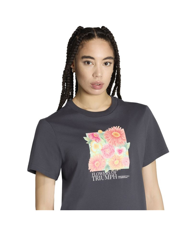 T-shirt Adidas Floral Femme Gris