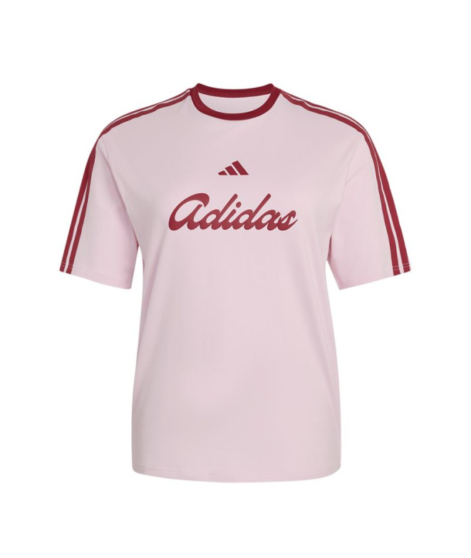T-shirt rose Adidas Lux Tiro Loose Graphic Femme