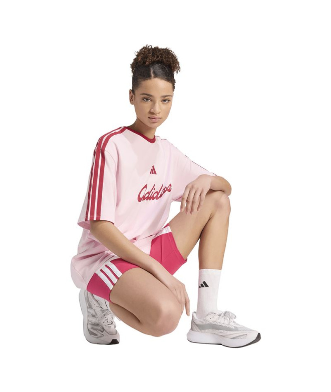 T-shirt rose Adidas Lux Tiro Loose Graphic Femme
