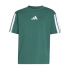 Camiseta Infantil Adidas Essentials 3 Stripes verde/branca