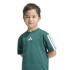 Camiseta Adidas Essentials 3 Bandas Infantil Verde/Blanco