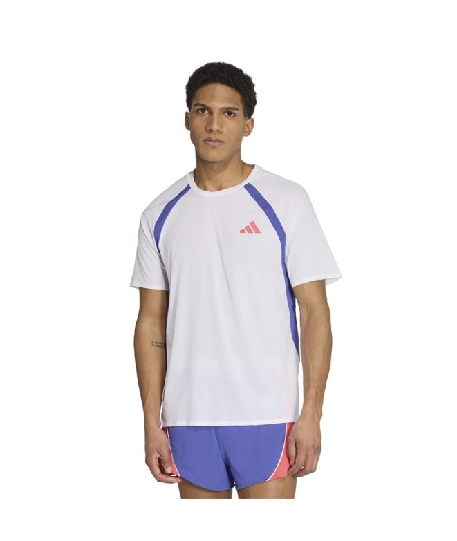 Camiseta Running adidas Adizero AM branca/Inddua