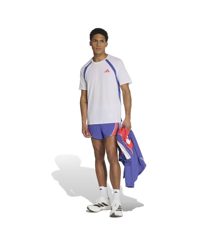 Camiseta Running adidas Adizero AM branca/Inddua