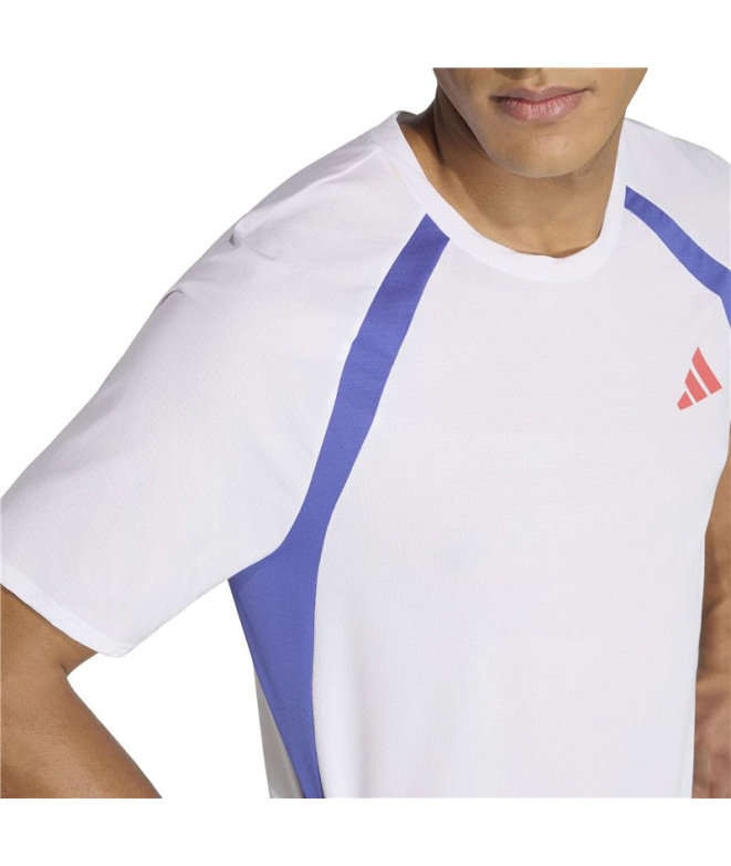 Camiseta Running adidas Adizero AM branca/Inddua