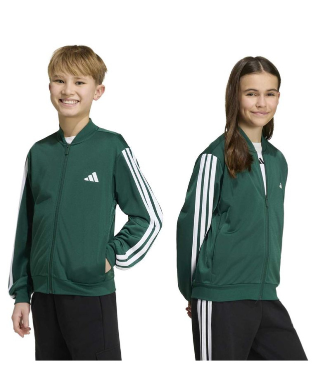 Casaco verde adidas J 3 Stripes Fz Tr Tt
