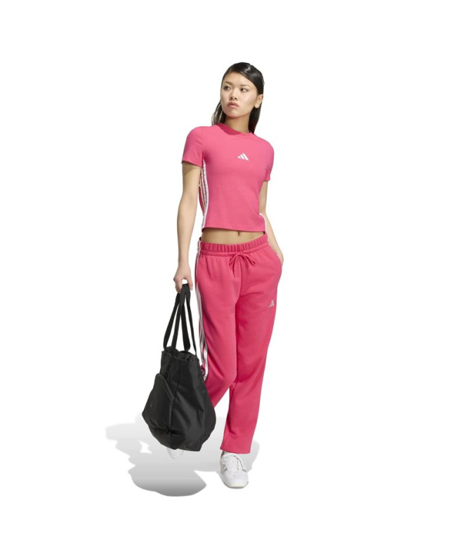Camiseta adidas W 3 Stripes Sj Baby T Rosa