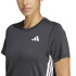Camiseta Mulher adidas 3-Stripes Crew Fitness , preta/branca