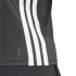 T-shirt Fitness adidas pour Femme col rond, 3 bandes, noir et blanc