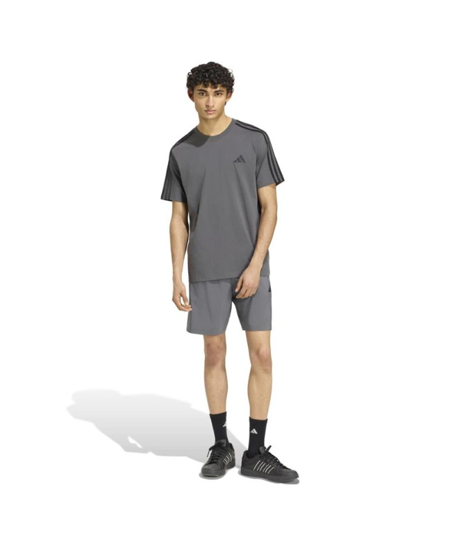 Camiseta adidas M 3 Bandas Sj Lc T Cinza
