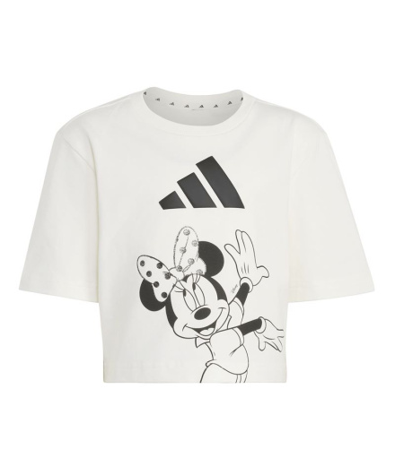 Camiseta Infantil adidas Minnie Mouse, cor off-white/preta
