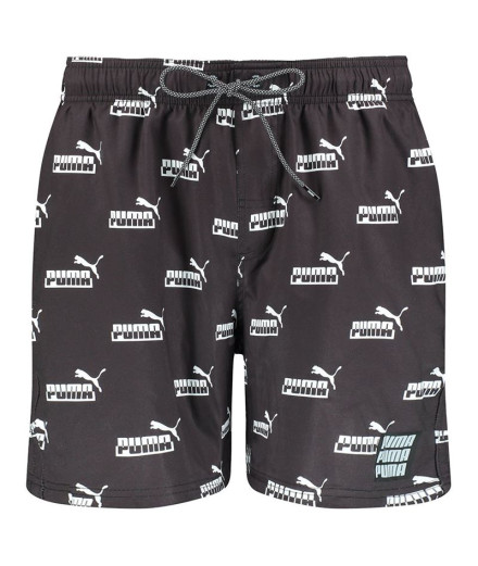 Bañador de natación Puma Logo Aop N1 Negro estampado