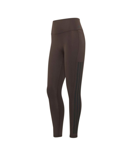 Calça Malhas Fitness adidas Opt 3 Stripes 7/8 L marrom