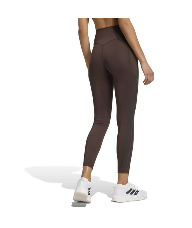 Calça Malhas Fitness adidas Opt 3 Stripes 7/8 L...
