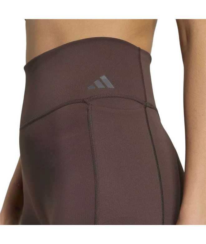 Collants Fitness adidas Opt 3 Stripes 7/8 L marron