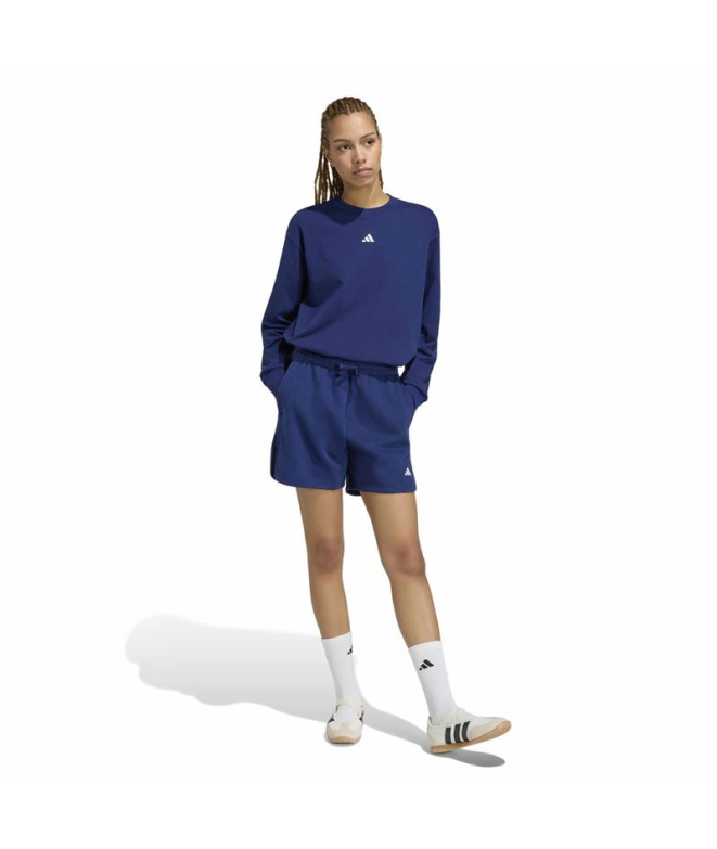 Camiseta adidas W 3 Stripes Gfx Ls2 Azul Escuro