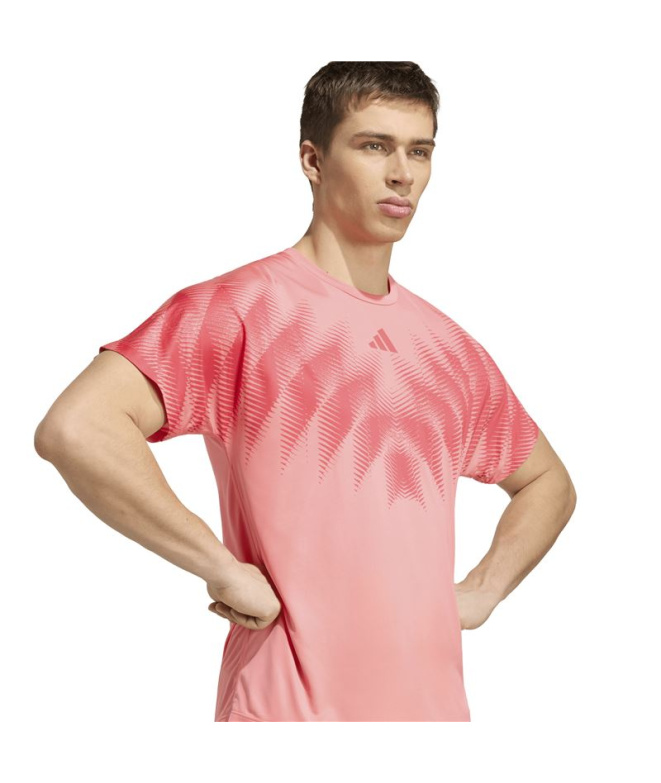 Camiseta Running Homem Adidas Adizero Aspyre rosa