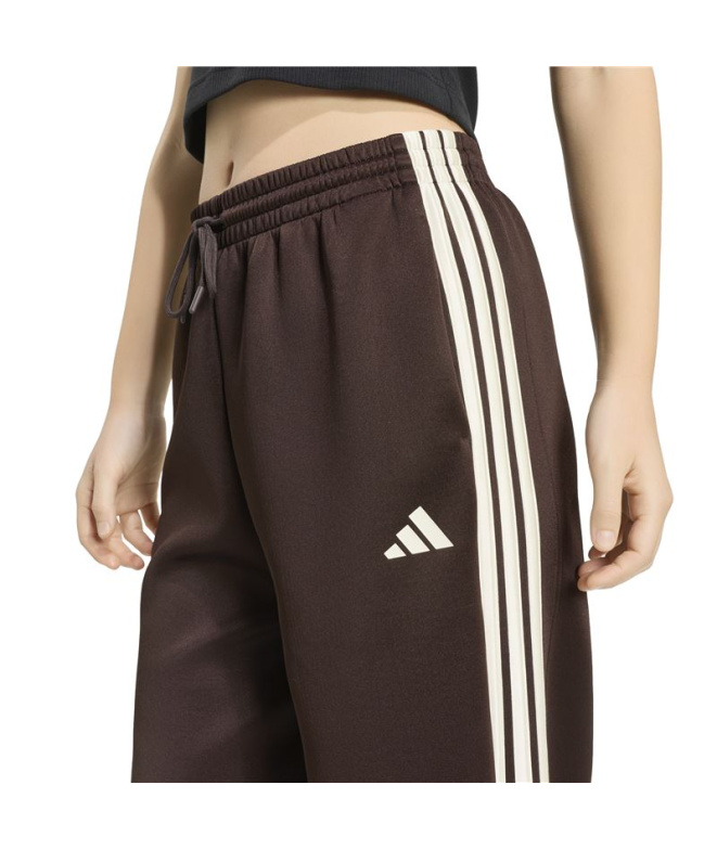 Pantalons Femme adidas Stadium à 3 bandes marron