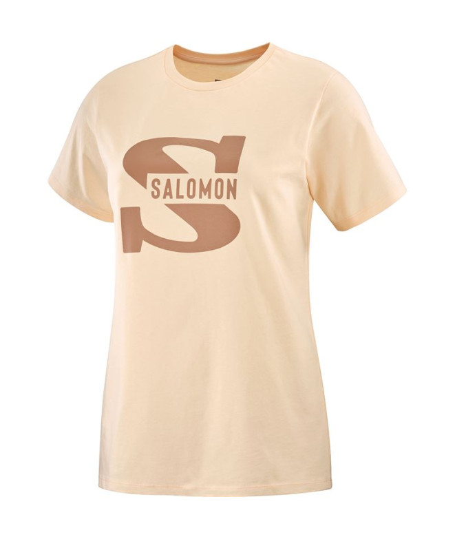 Camiseta Fitness Salomon Big Logo Nude