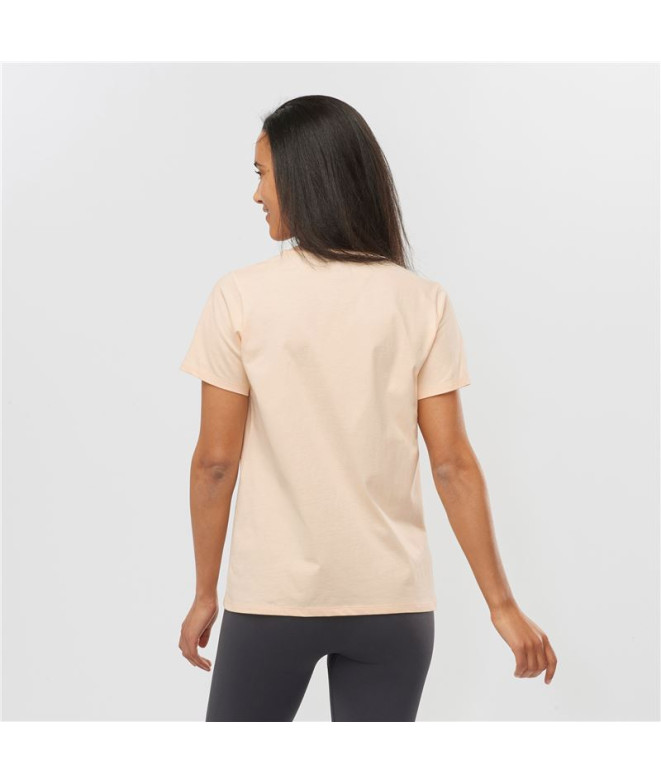 Camiseta Fitness Salomon Big Logo Nude